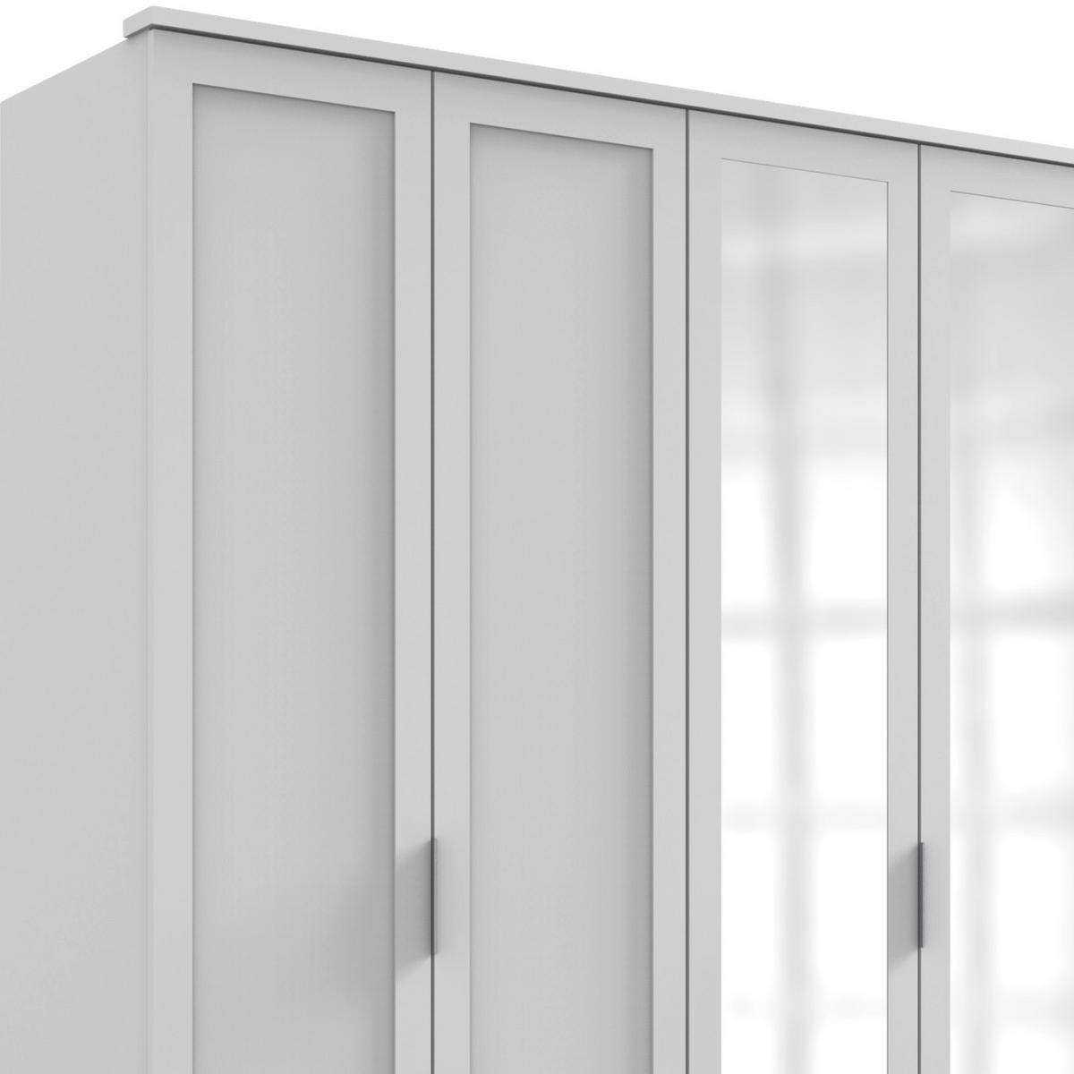 Ormar S Klasičnim Vratima Nadja - bijela/srebrne boje, Konvencionalno, staklo/drvni materijal (270/210/58cm) - Modern Living