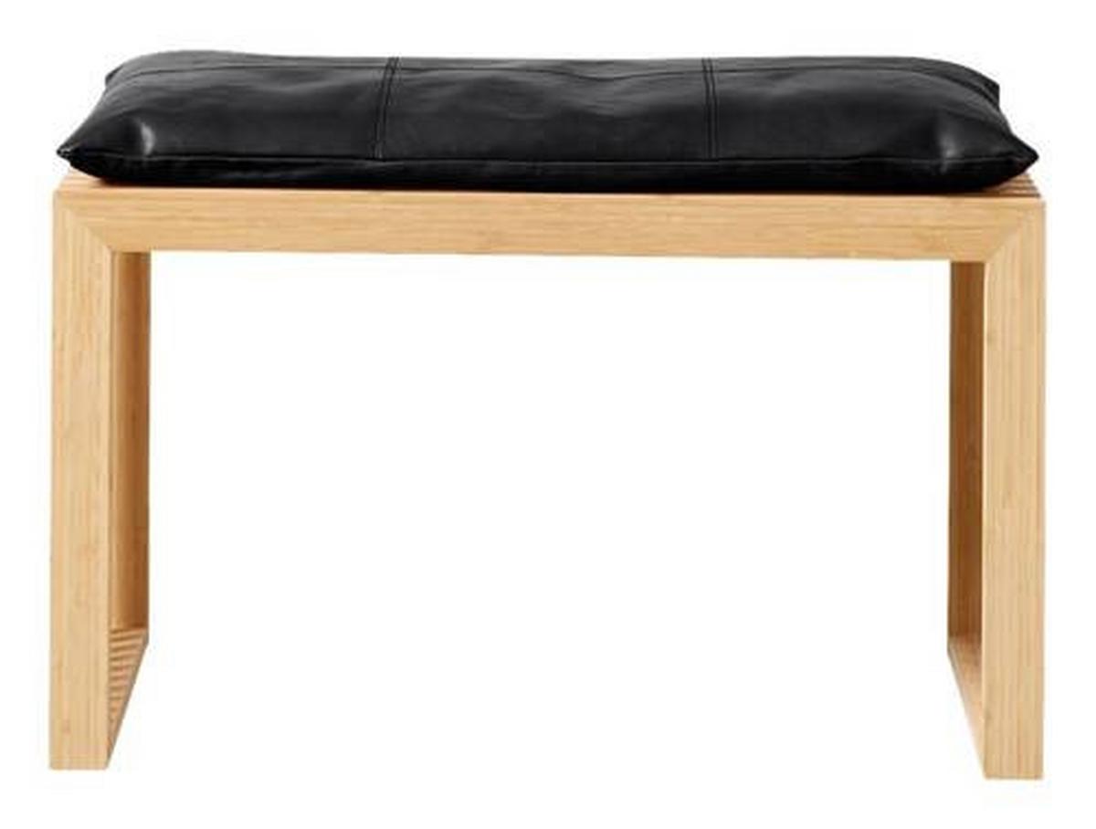 Bankauflage Lederkissen - Schwarz, Design, Leder (73/3/35cm) - MID.YOU