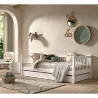 Bett FORREST Weiß ca. 90x200 cm Echtholz Buche - Naturfarben/Weiß, MODERN, Holz (90/200cm) - Vipack