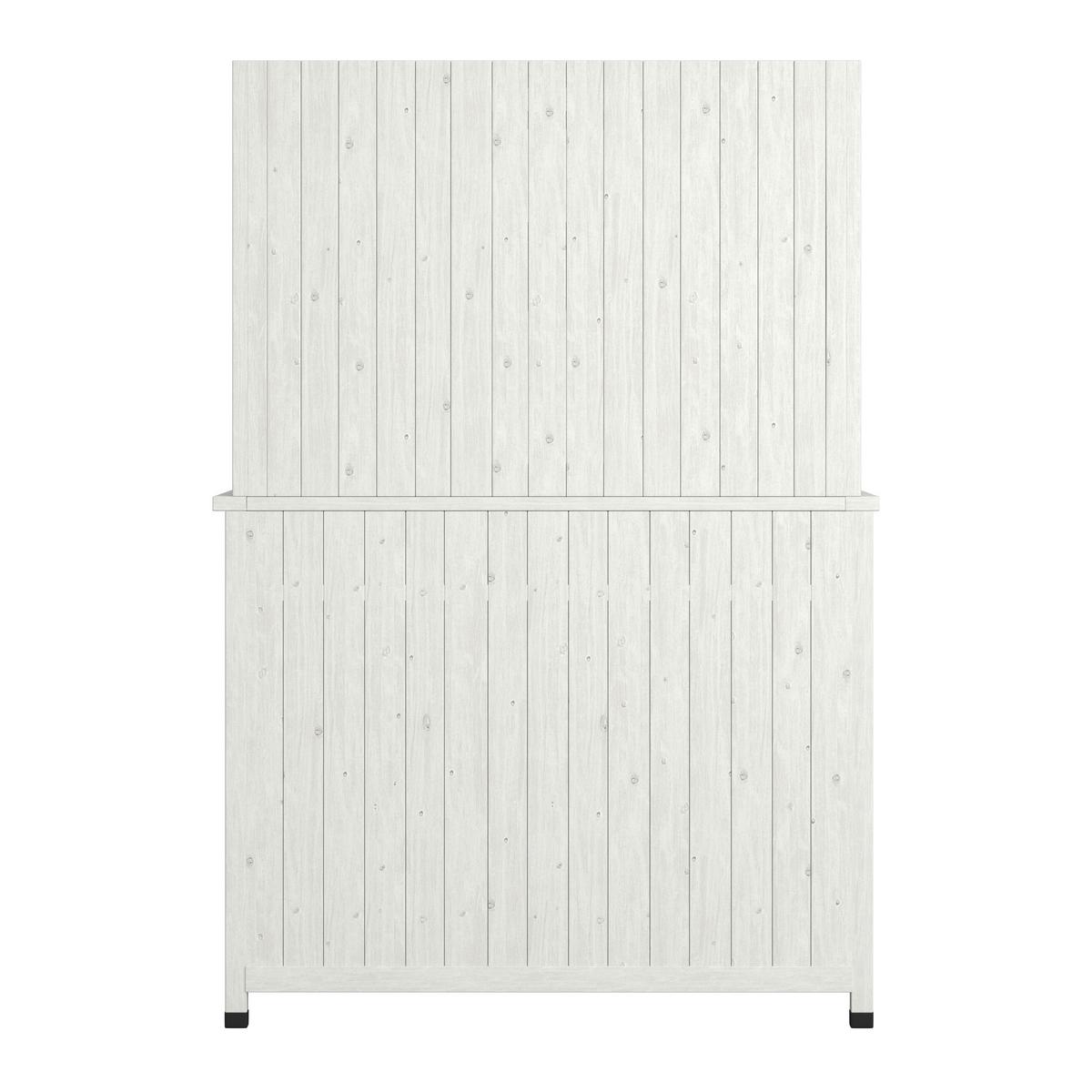 Gartenschrank Liana Weiß Echtholz - Schwarz/Weiß, MODERN, Holz/Metall (113/164/47cm) - Bessagi Garden