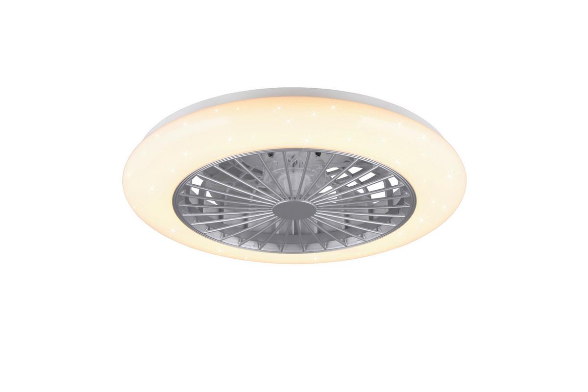 WENTYLATOR SUFITOWY R62522987 STRALSUND - kolor srebrny/biały, Konventionell, tworzywo sztuczne (49/16,5cm)