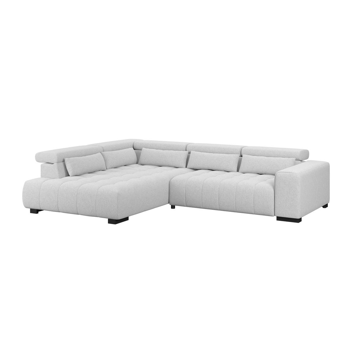Kutna Garnitura Matera - svijetlo siva/crna, Trend, tekstil/drvo (226/311cm)