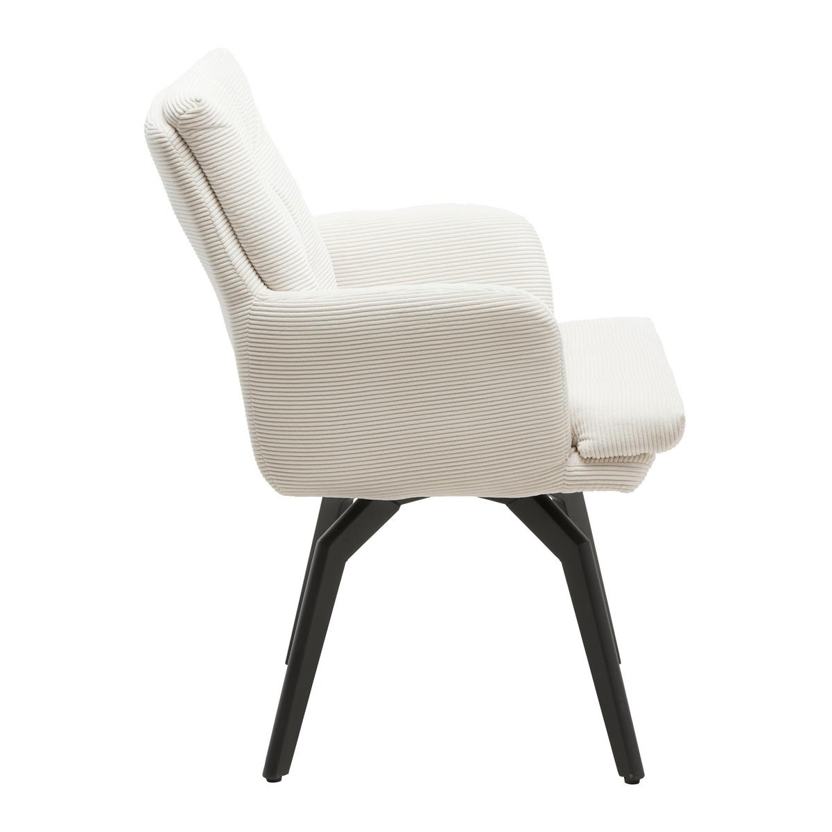 Karosszék Hanna - fekete/fehér, Modern, textil/fém (60/88/64cm) - Mömax