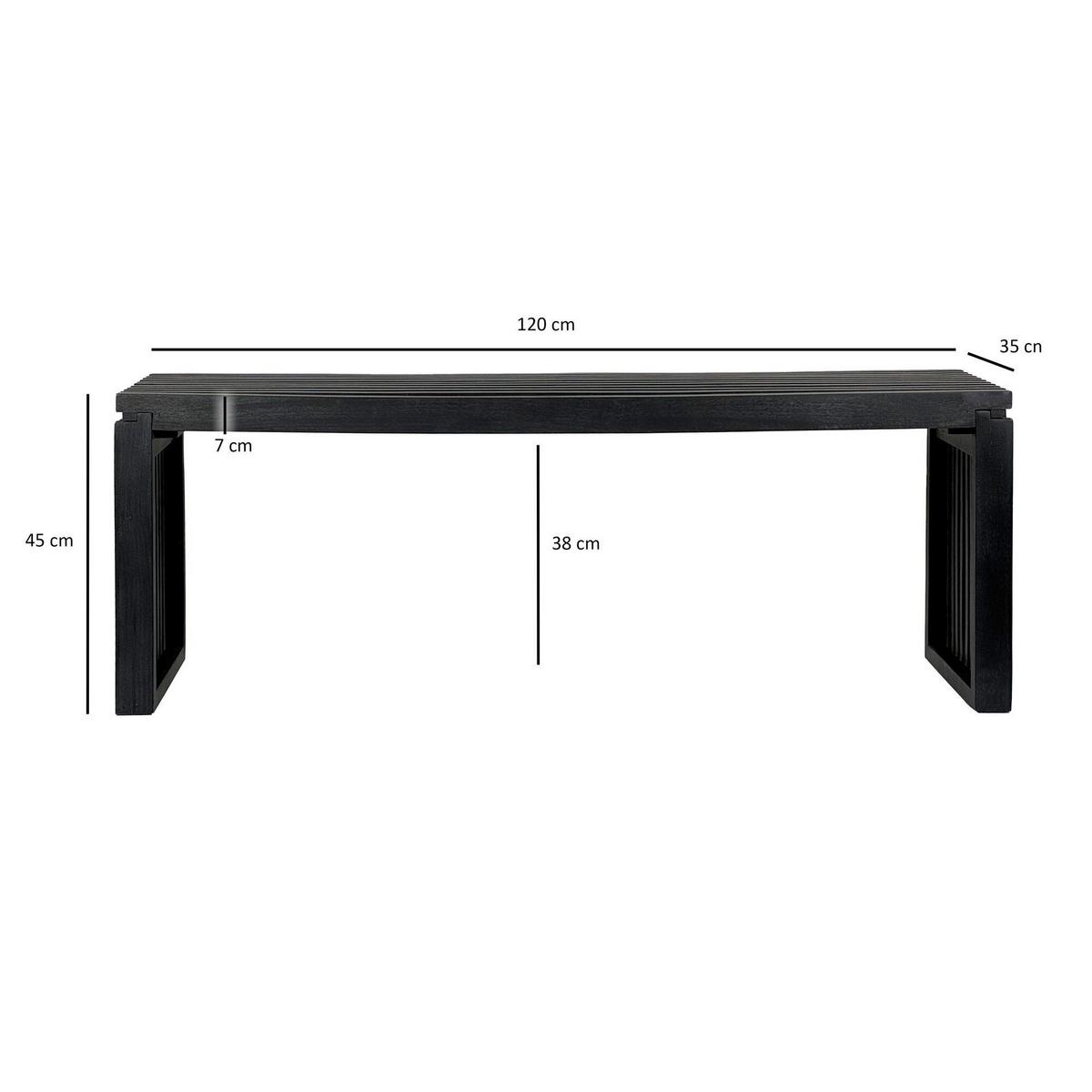 Sitzbank Sitzbank Schwarz - Schwarz, Design, Holz (120/45/35cm) - MID.YOU