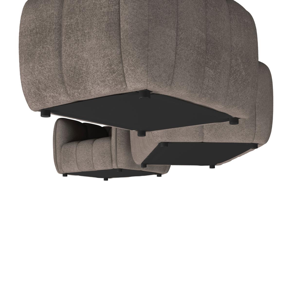 Sitzgarnitur Sandra 3-teilig Chenille Braun - Schwarz/Braun, MODERN, Holz/Kunststoff - Bessagi Home