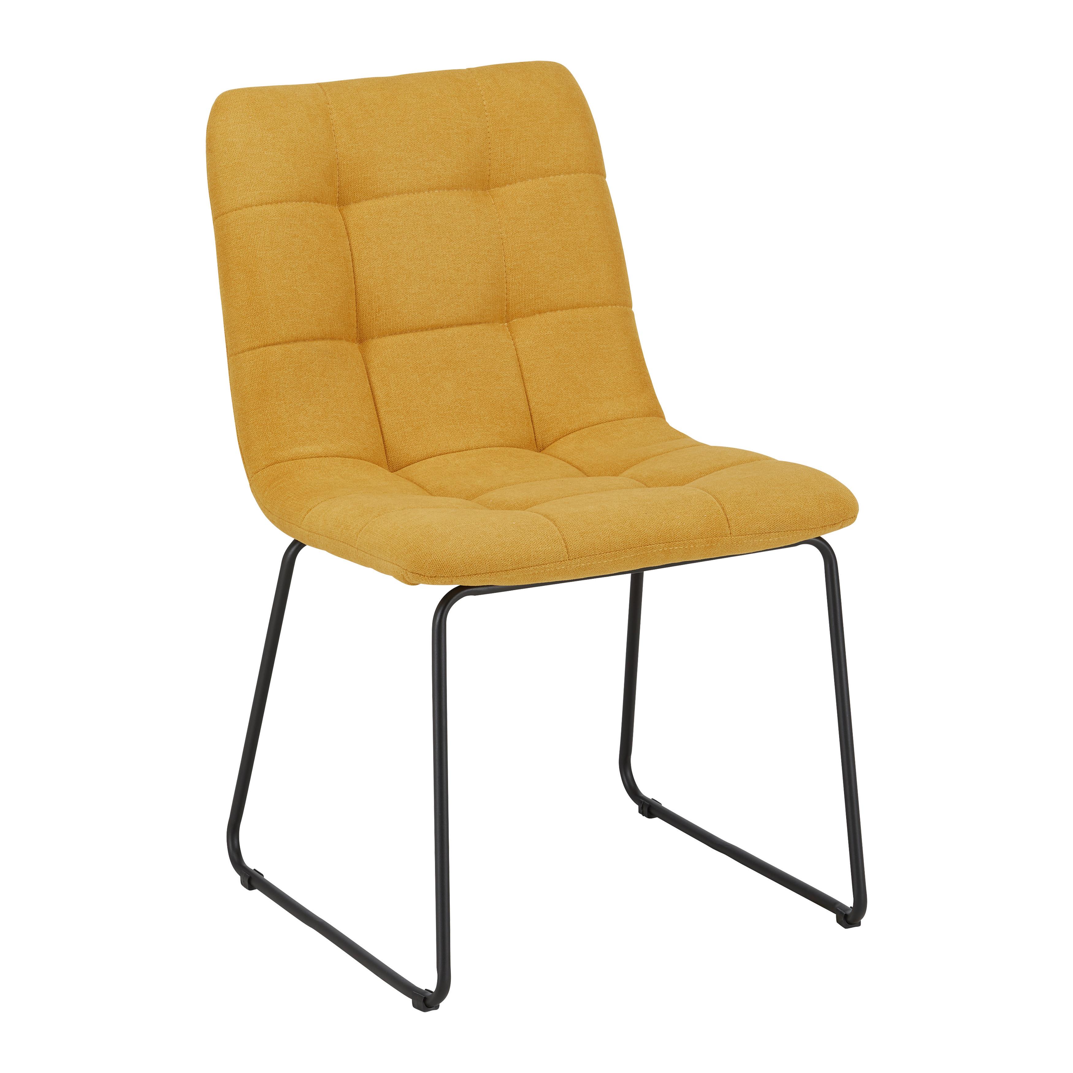 KRZESŁO MIA - czarny/żółty, Modern, metal/tkanina (46/82/58cm) - Bessagi Home