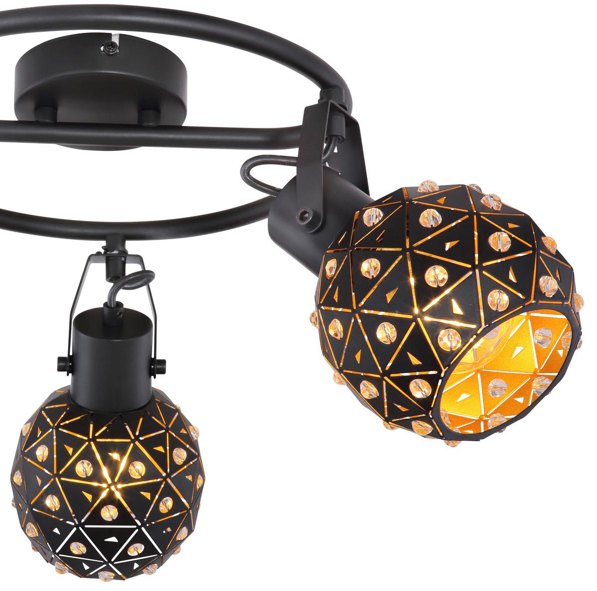 Reflektor Jodie - zlate barve/črna, Basics, kovina/steklo (26/29cm) - Globo