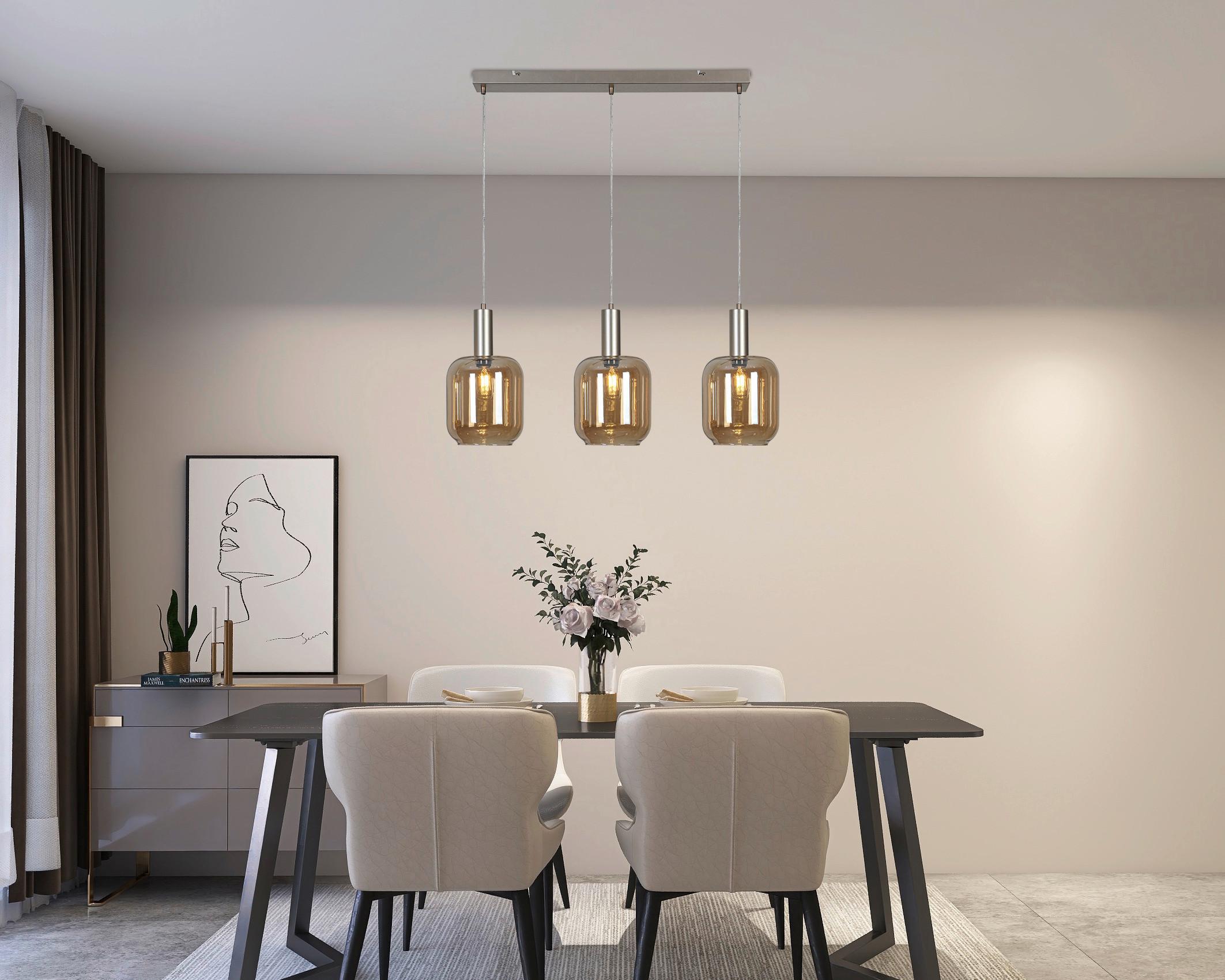 HÄNGLAMPA SIOP - bärnstensfärgad/champagne, Modern, metall/glas (80/20/120cm)