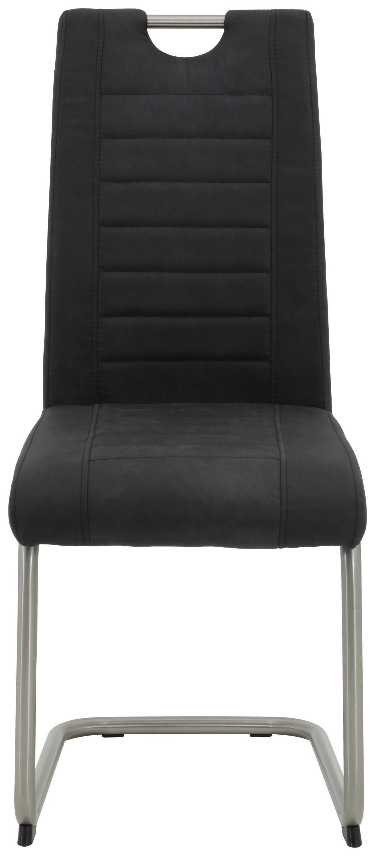 Schwingstuhl-Set Ulla S Anthrazit - Edelstahlfarben/Anthrazit, MODERN, Textil/Metall (43/98/59cm) - MID.YOU