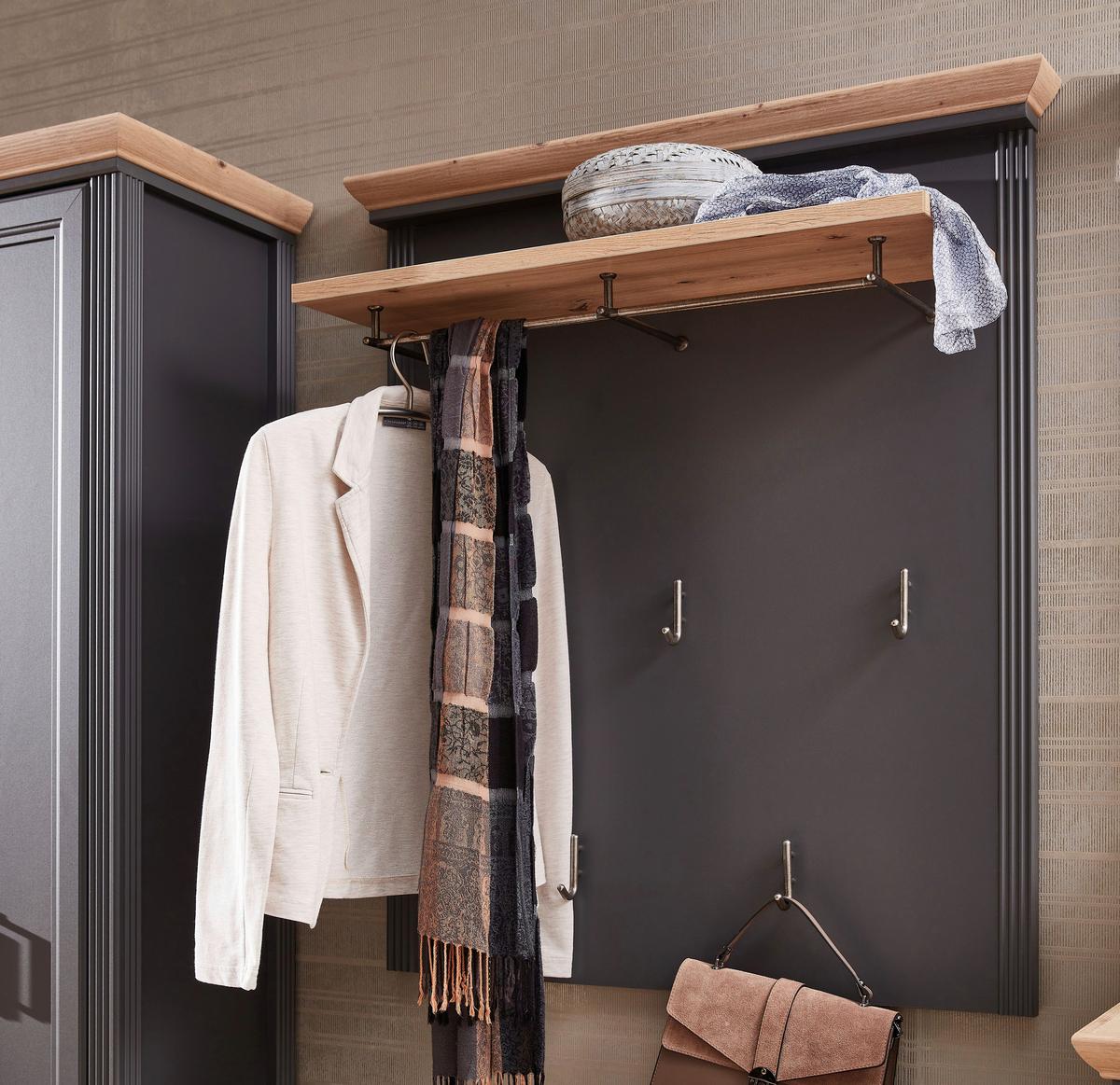 PANEL DO PRZEDPOKOJU JASMIN - kolor dębowy/kolor grafitowy, Romantik / Landhaus, materiał drewnopochodny (93/107/30cm) - Landscape