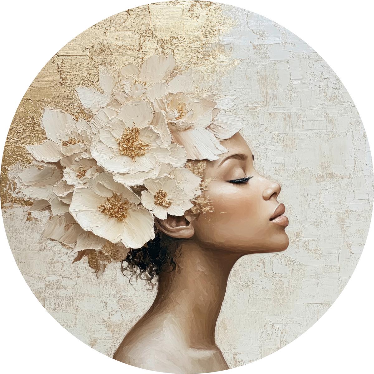 METALLBILD FLORAL DREAMS IN GOLDEN LIGHT - Hellbraun/Beige, Basics, Metall (60/0,3cm)