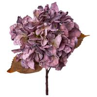 Művirág Hortenzia - lila/barna, Konventionell, műanyag (48cm) - Modern Living