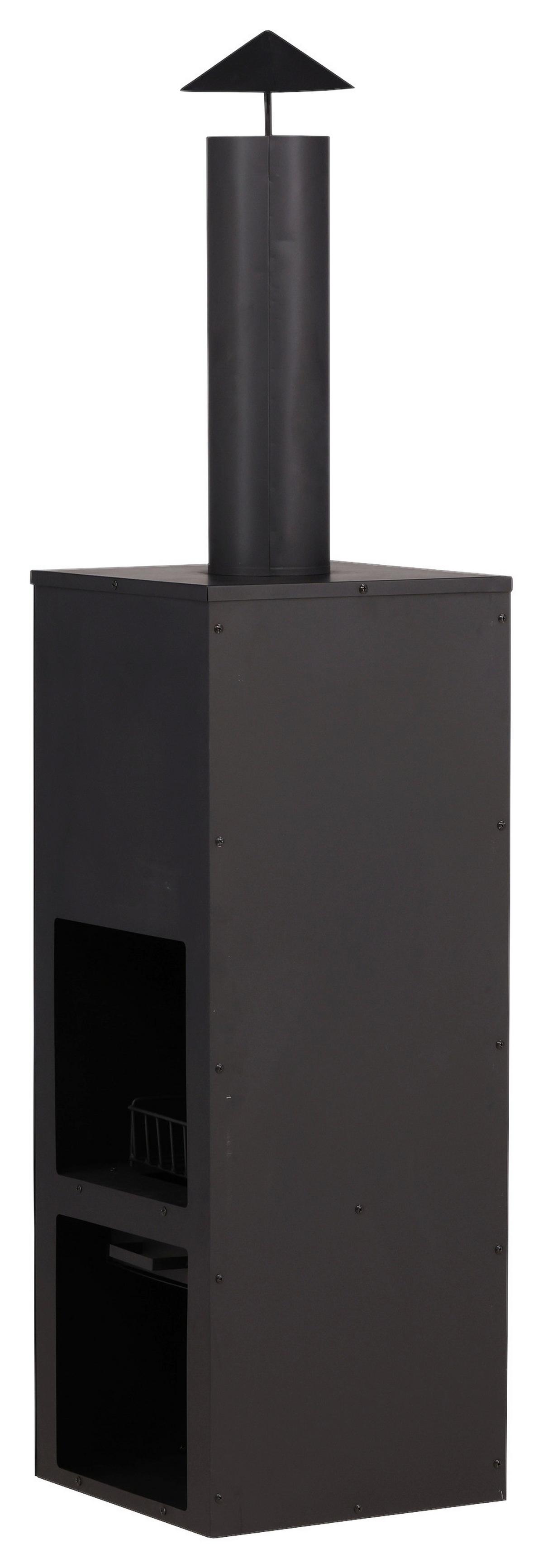 Feuerstelle Makarima ca. 45x199x45 cm Schwarz - Schwarz, KONVENTIONELL, Metall (45/199/45cm) - Gardenson