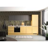 Küchenblock inkl. 4 E-Geräte PN105/210 in Caramel - Edelstahlfarben/Graphitfarben, MODERN, Holzwerkstoff (305cm) - Pino