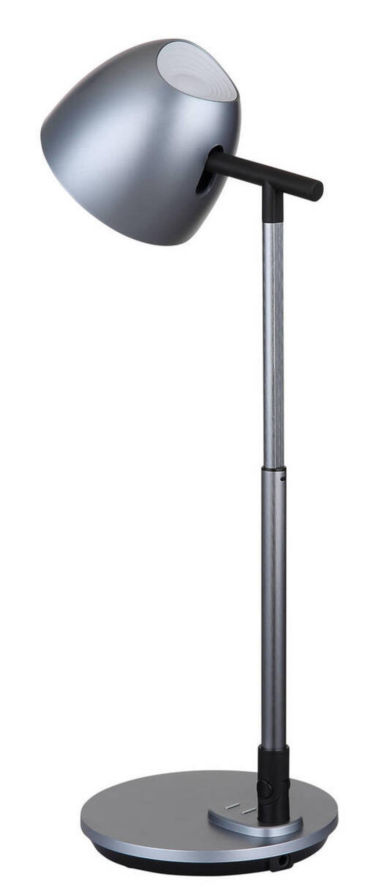 LED-Schreibtischleuchte Casala Dunkelgrau max. 7,5 Watt - Dunkelgrau/Opal, Design, Kunststoff/Metall (35cm) - Globo