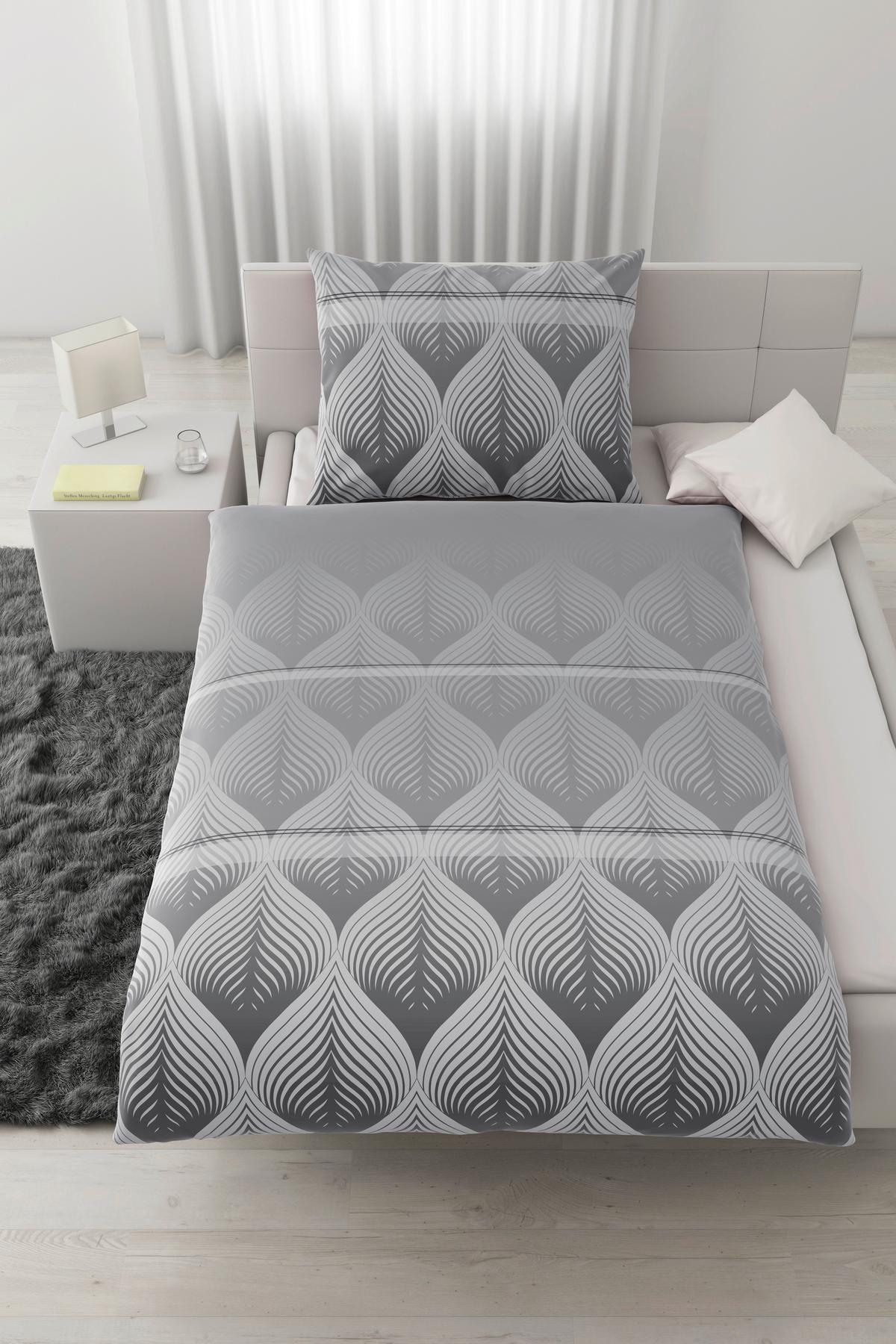 Ágyneműhuzat-garnitúra Domps - szürke, Modern, textil (140/200cm) - Modern Living
