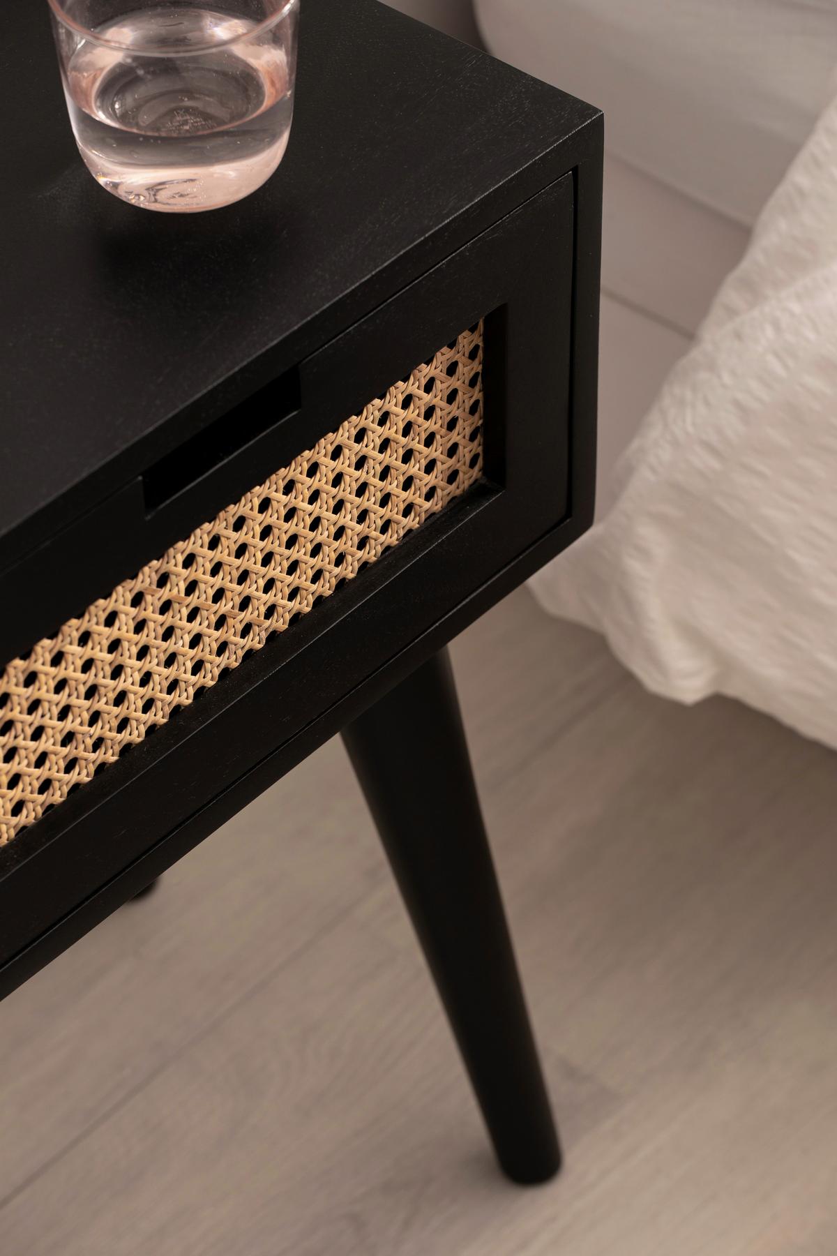 NACHTKÄSTCHEN WL6.808 - Schwarz/Braun, Lifestyle, Holz (40/60/30cm) - MID.YOU