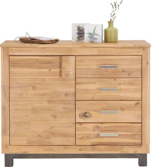 Kommode in Akazienfarben - Silberfarben/Akaziefarben, Konventionell, Holz/Holzwerkstoff (110/90/45cm) - Zandiara