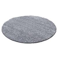 Hochflorteppich Life Lightgrey Hellgrau ⌀ ca. 80cm - Hellgrau, KONVENTIONELL, Textil (80cm) - Novel