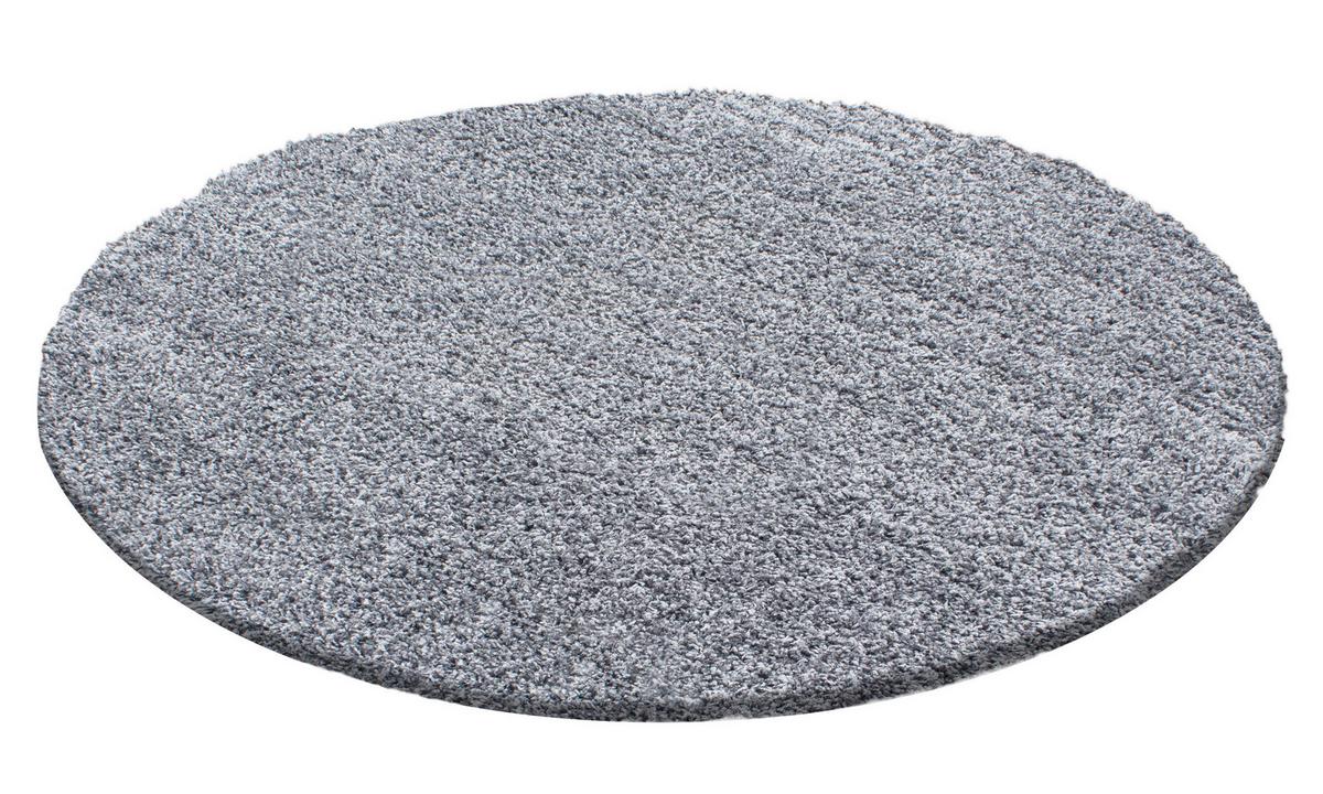 Hochflorteppich Life Lightgrey Hellgrau ⌀ ca. 80cm - Hellgrau, KONVENTIONELL, Textil (80cm) - Novel