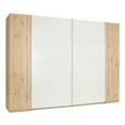 Schwebetürenschrank in Weiß/Eichefarben - Eichefarben/Alufarben, KONVENTIONELL, Holzwerkstoff/Kunststoff (312/225,5/60,3cm) - Modern Living Schwebetürenschrank in Weiß/Eichefarben - Eichefarben/Alufarben, KONVENTIONELL, Holzwerkstoff/Kunststoff (312/225,5/60,3cm) - Modern Living