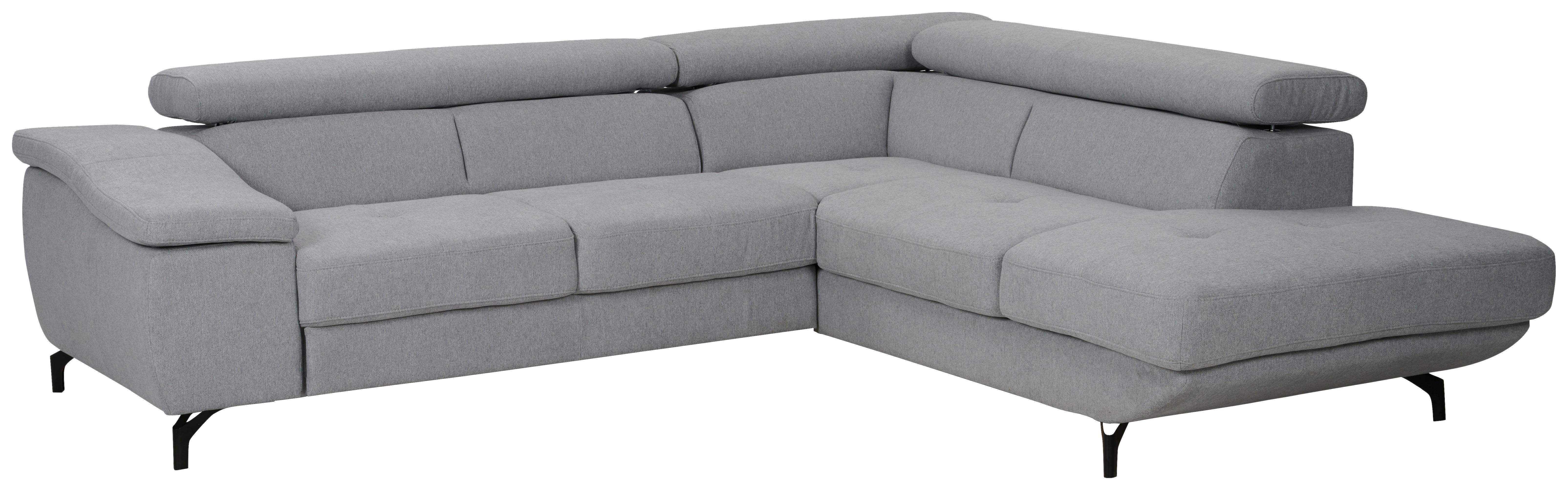 DUŻY NAROŻNIK FAVORIT - czarny/szary, Basics, metal/tkanina (254/73-93/228cm)