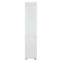 Hochschrank in Weiß - Silberfarben/Weiß, MODERN, Holzwerkstoff/Kunststoff (40/194/32cm) - Mömax