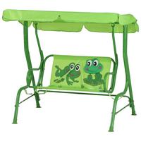 Kinder-Hollywoodschaukel Grün - Grün, MODERN, Textil/Metall (115/118/75cm) - Siena Garden