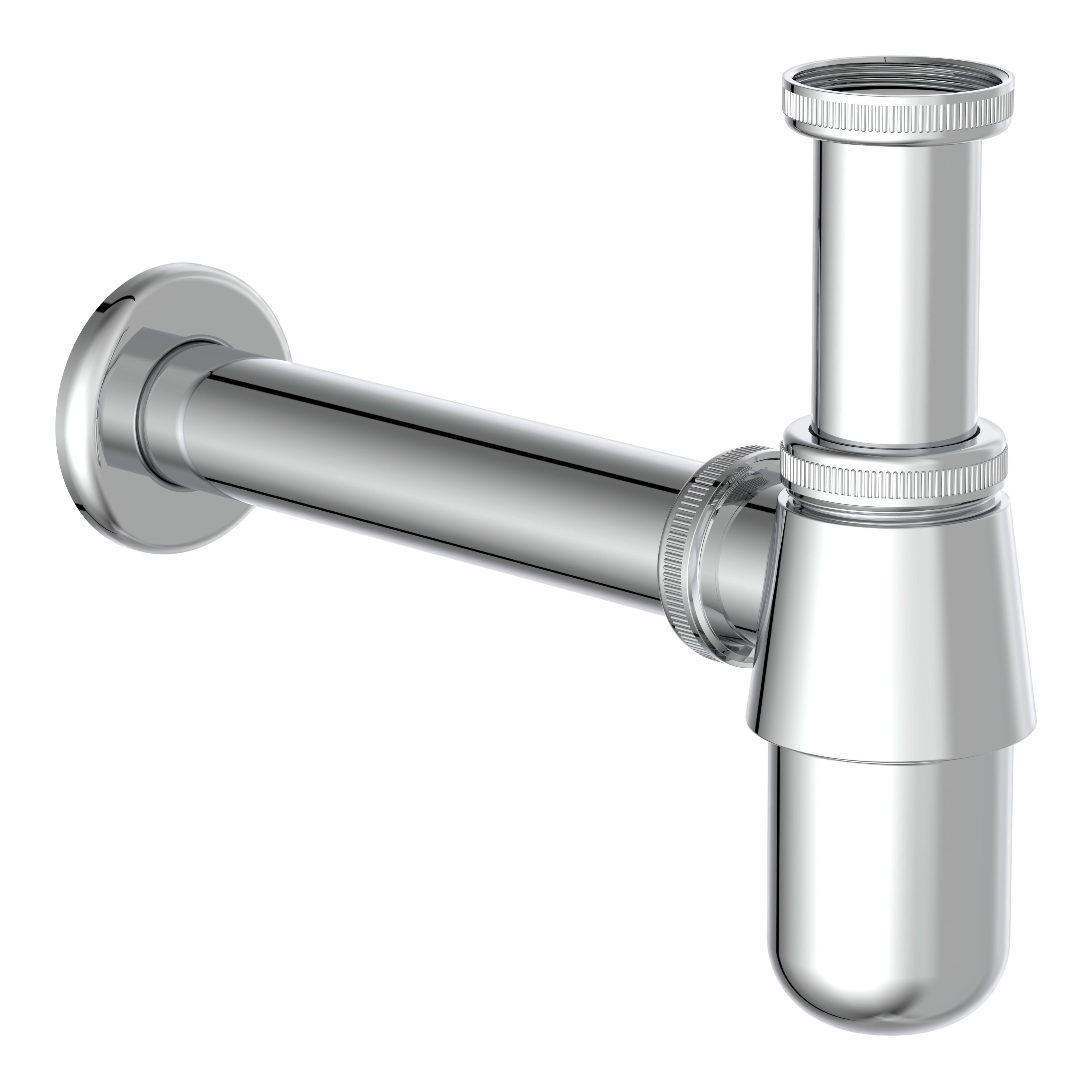 Siphon in Chromfarben - Chromfarben, Basics, Kunststoff/Metall (6,5/18,5/26cm) - Schütte