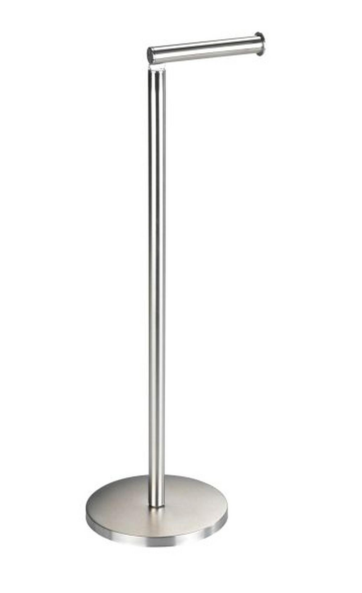UCHWYT NA PAPIER TOALETOWY STAND 2IN1 - kolor stalowy, Basics, metal (21/55/17cm) - Wenko