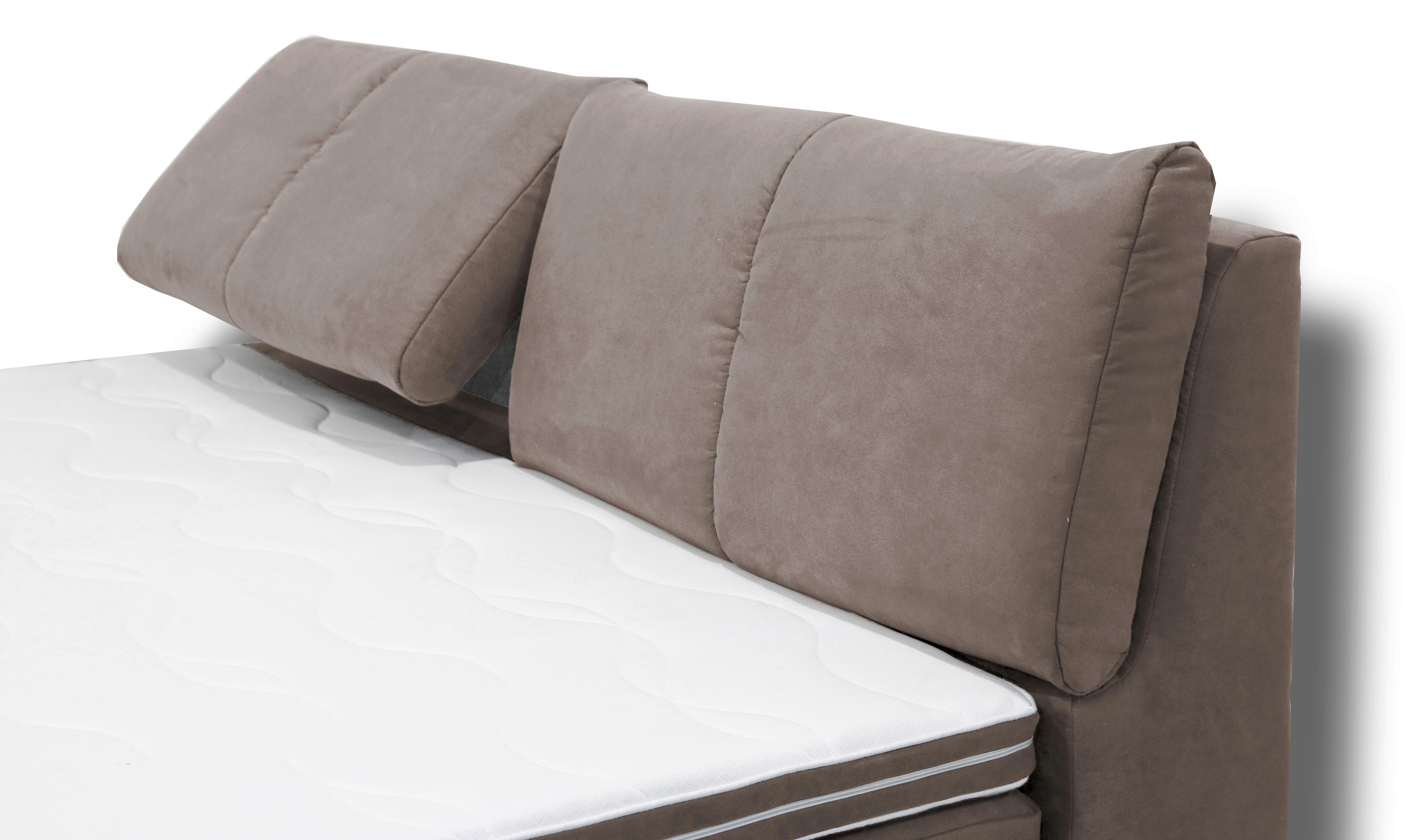 Boxspringbett Tabea Taupe ca. 160x200cm - Taupe/Alufarben, KONVENTIONELL, Karton/Naturmaterialien (160/200cm) - Mömax