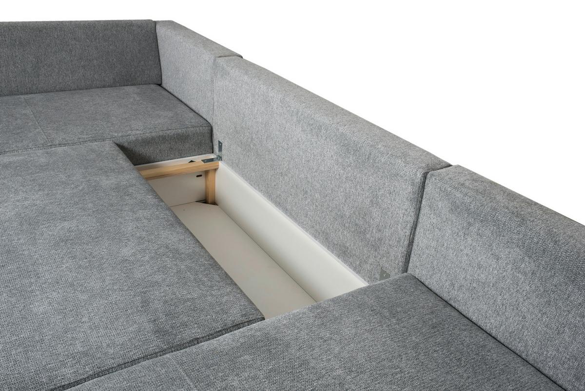 Kutna Garnitura Town - siva/crna, Moderno, tekstil/plastika (312/90/169cm) - Modern Living
