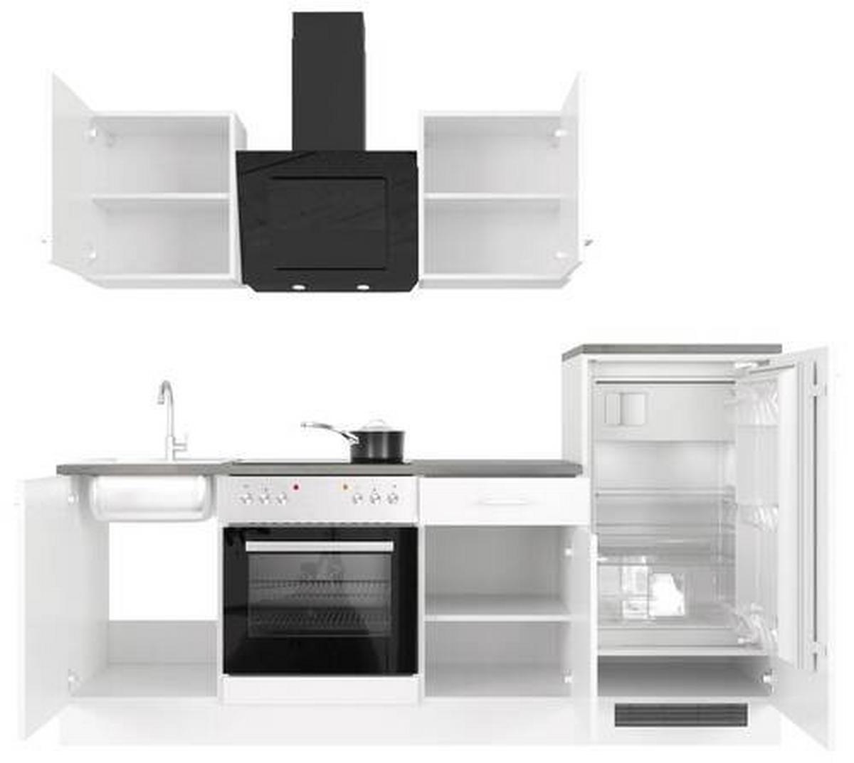 Kuhinjski Blok Z Aparati Lucca, Bela - bela/barve aluminija, Moderno, umetna masa/leseni material (220cm) - FlexWell