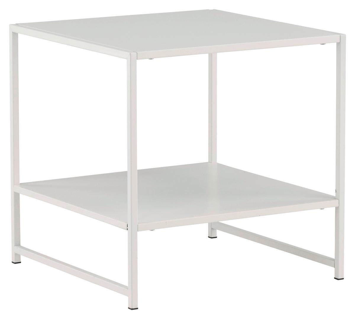 BEISTELLTISCH STAAL - Weiß, Design, Metall (50/50/50cm) - Livetastic