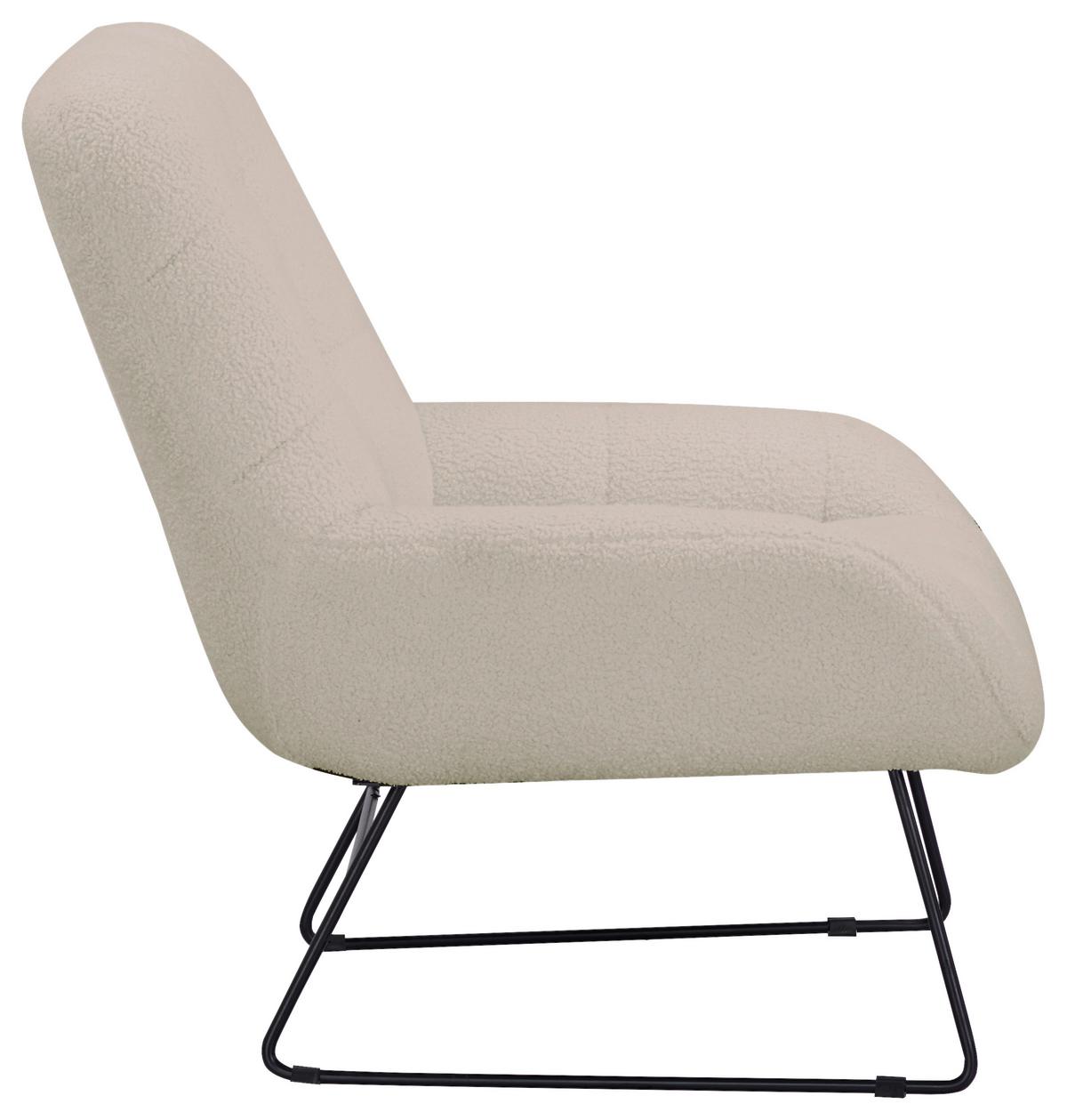 Fotelj Dot, Bež - črna/bež, Basics, kovina/tekstil (81/86/83cm) - Livetastic