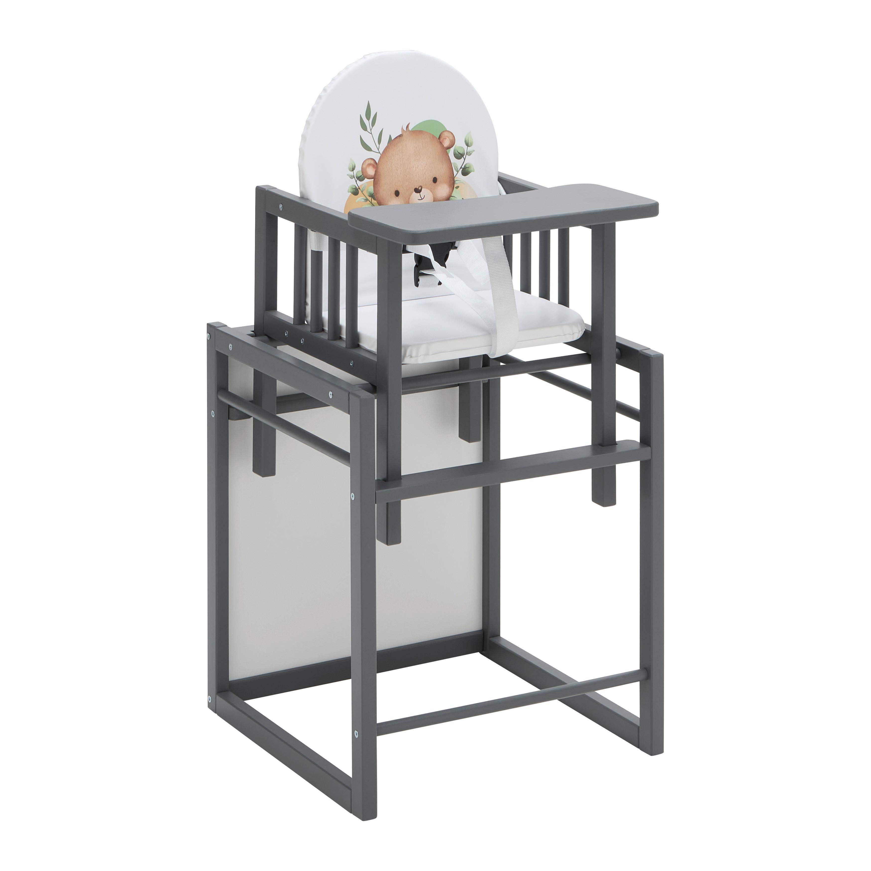 KOMBINERAD MATSTOL WIKI - GRAU - bokfärgad/grå, trä (46/93/46cm)