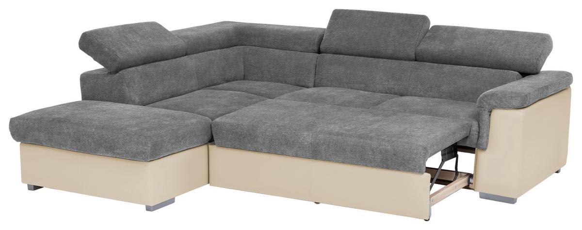 Wohnlandschaft Milla Anthrazit/Braun ca. 217x252 cm - Anthrazit/Braun, Basics, Holz/Textil (217/252cm) - MID.YOU