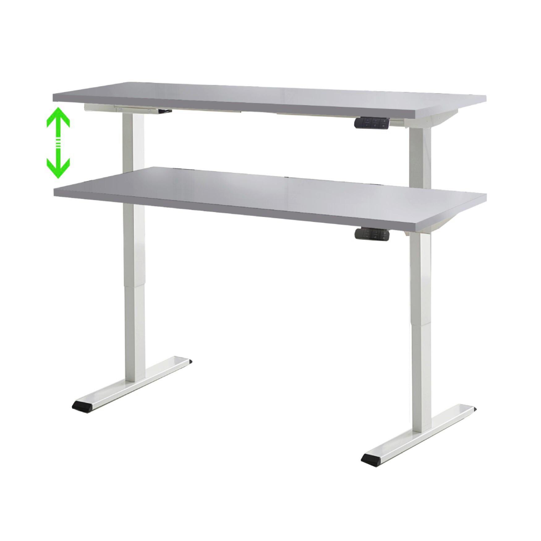 Schreibtisch Office Edition Grau/Weiß - Weiß/Grau, MODERN, Holzwerkstoff/Metall (138/67/69-119cm) - MID.YOU