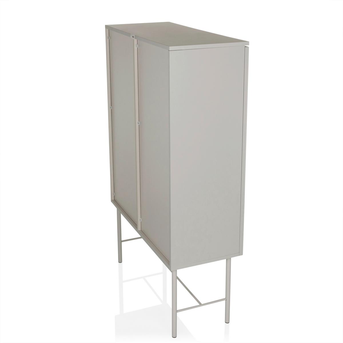 Regal Sio, Siva - siva, Moderno, kovina/leseni material (82/35/130cm) - MID.YOU