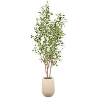Kunstpflanze Grün/Braun/Creme - Creme/Braun, Basics, Kunststoff (190cm)
