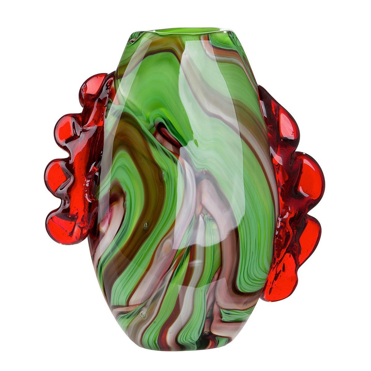 Dekovase Conturo Rot/Gelb/Grün - Gelb/Rot, Basics, Glas (27/30/10cm)