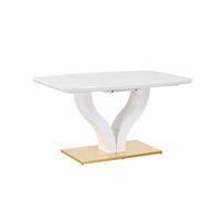 Jedilna Miza Jade Az, Bela, 140-180x90 - zlate barve/bela, Konvencionalno, kovina/leseni material (140-180/76/90cm) - MID.YOU