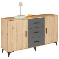 Comodă IVONA - stejar Artisan/antracit, Trend, material pe bază de lemn (160/90/45cm) - Modern Living