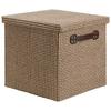 LÅDA MED LOCK FOLDABLE - brun/ljusbrun, papper/textil (29,5/28/30cm) - Mömax