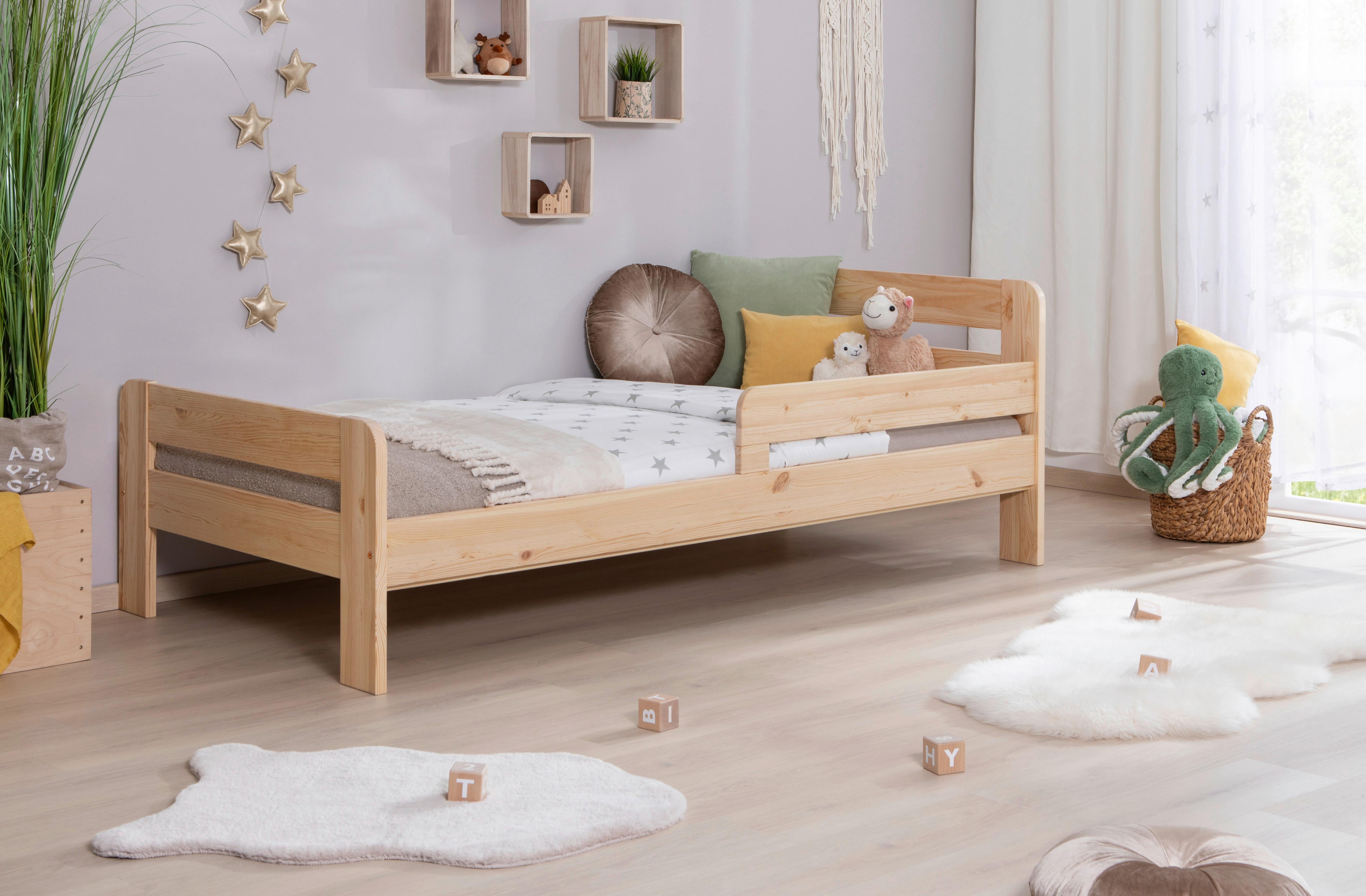 Bett Bennet mit Rausfallschutz ca. 90x200 cm Kiefer Natur - Naturfarben, MODERN, Holz (90/200cm) - MID.YOU