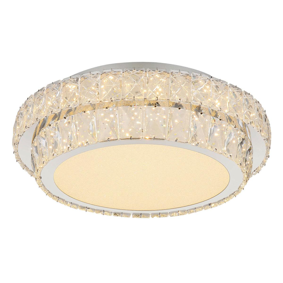 LED-Deckenleuchte Klara Chromfarben/Klar max. 38 Watt - Klar/Chromfarben, KONVENTIONELL, Glas/Kunststoff (40/15.5cm) - Globo