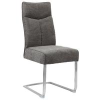 KRZESŁO NA PŁOZIE BUFFY - kolor stalowy/szary, Design, metal/tkanina (44/102/64cm) - Novel