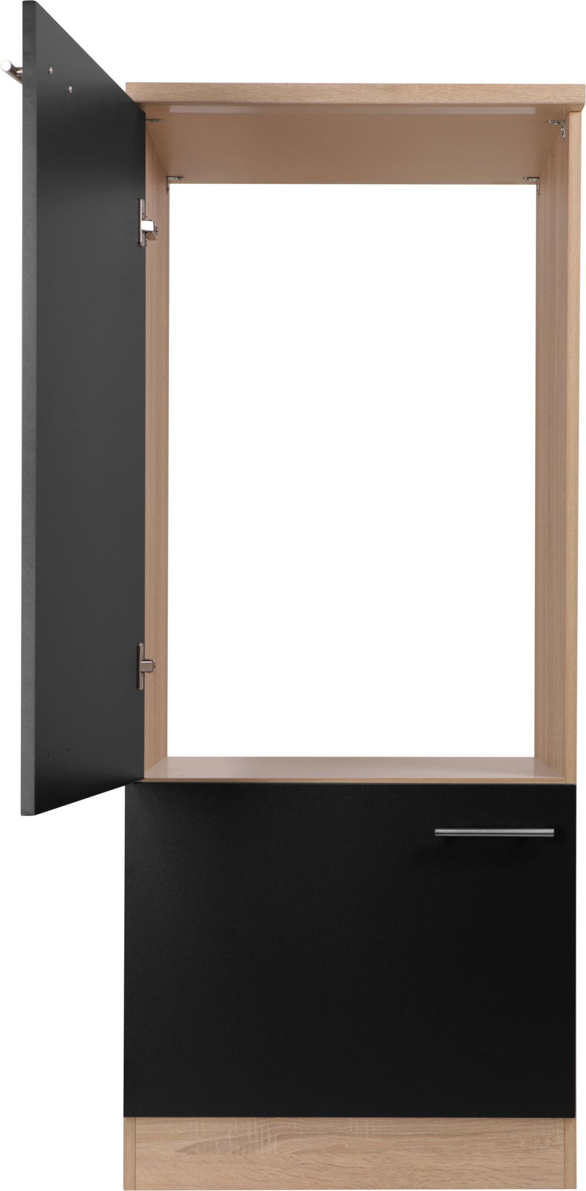 Omara Za Vgradno Napravo Merle, Barva Hrasta, Črna - srebrne barve/črna, Basics, kovina/leseni material (60/144,8/60cm) - Respekta