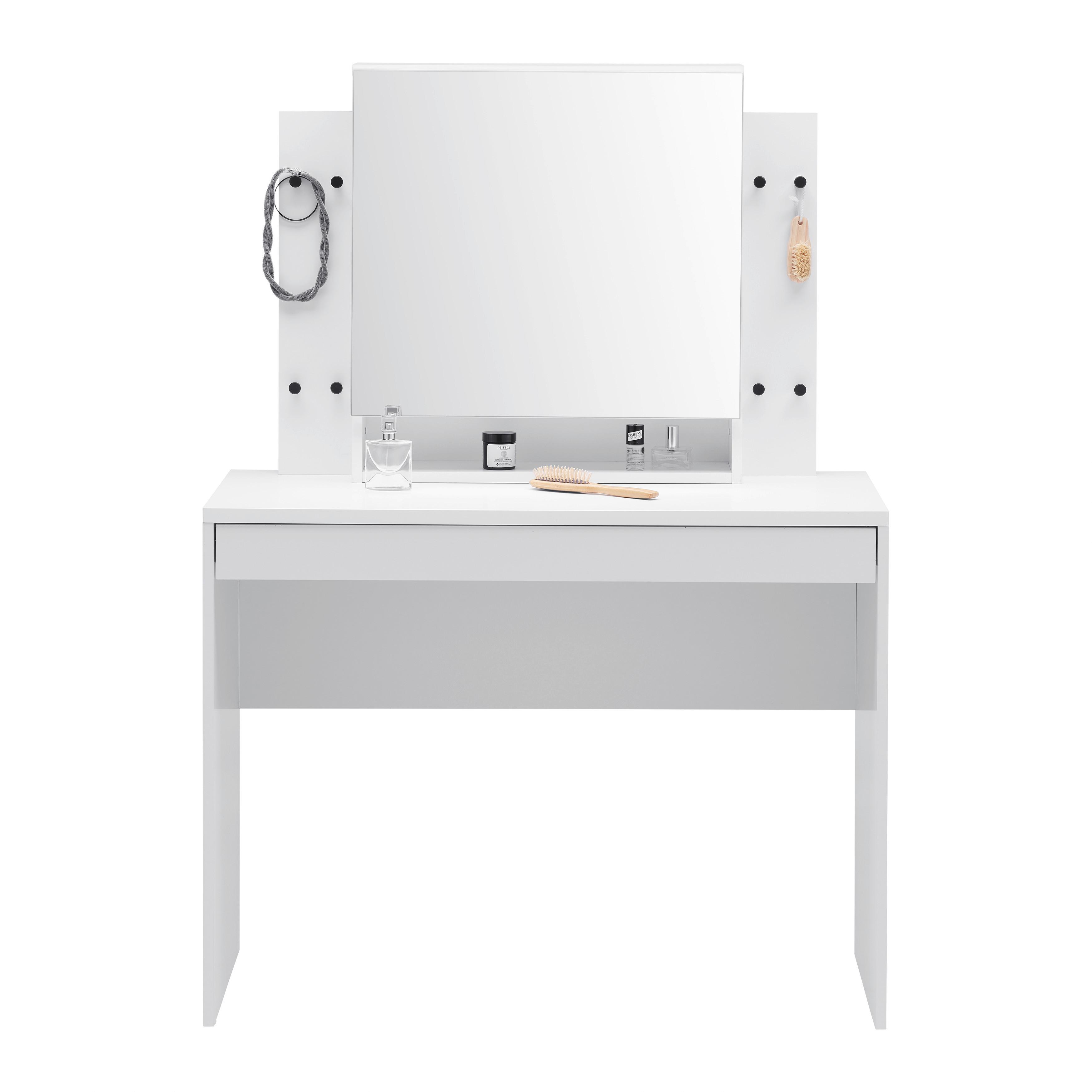 SMINKBORD EVA II -EXKLUSIV- - Modern, trämaterial/glas (100/140/45cm) - Mömax