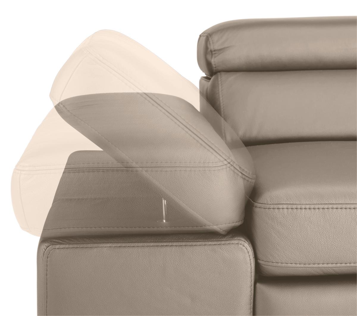 Wohnlandschaft Carmen rechts Creme - Creme/Schwarz, MODERN, Leder/Holz (292/72/226cm) - Premium Living